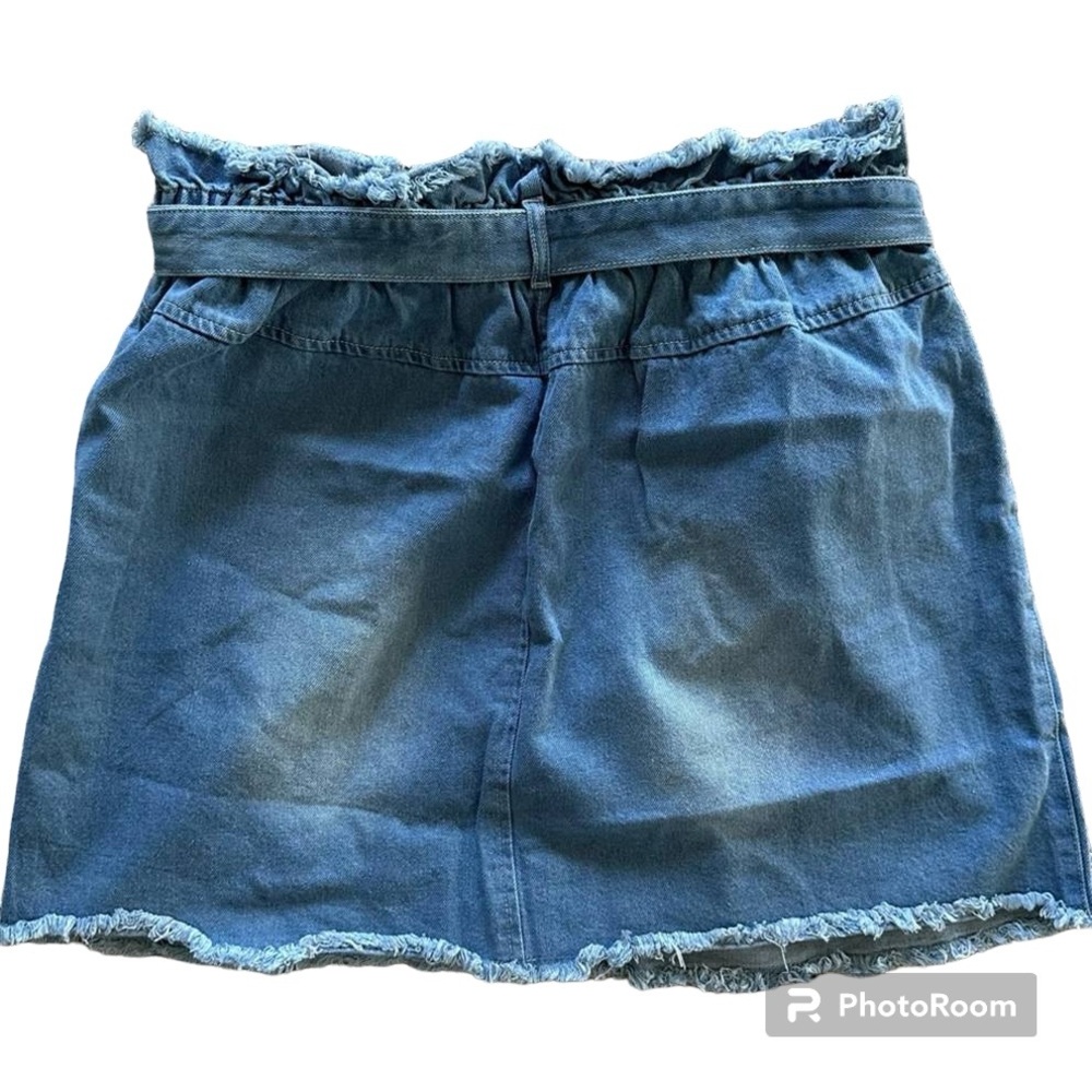 Women’s Paper bag Waist Denim Skirt NEW_Size small - Picture 2 of 6